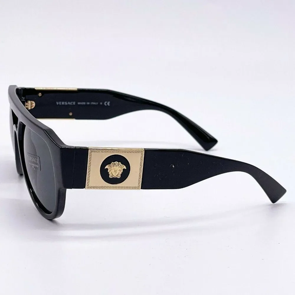 New Versace Black Unisex Acetate 57mm Sunglasses